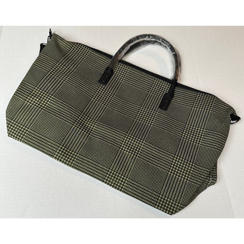 Lulu Dharma NWT Plaid Frasier Travel Tote Overnight Weekender Bag Perfect Gift - Picture 3 of 12
